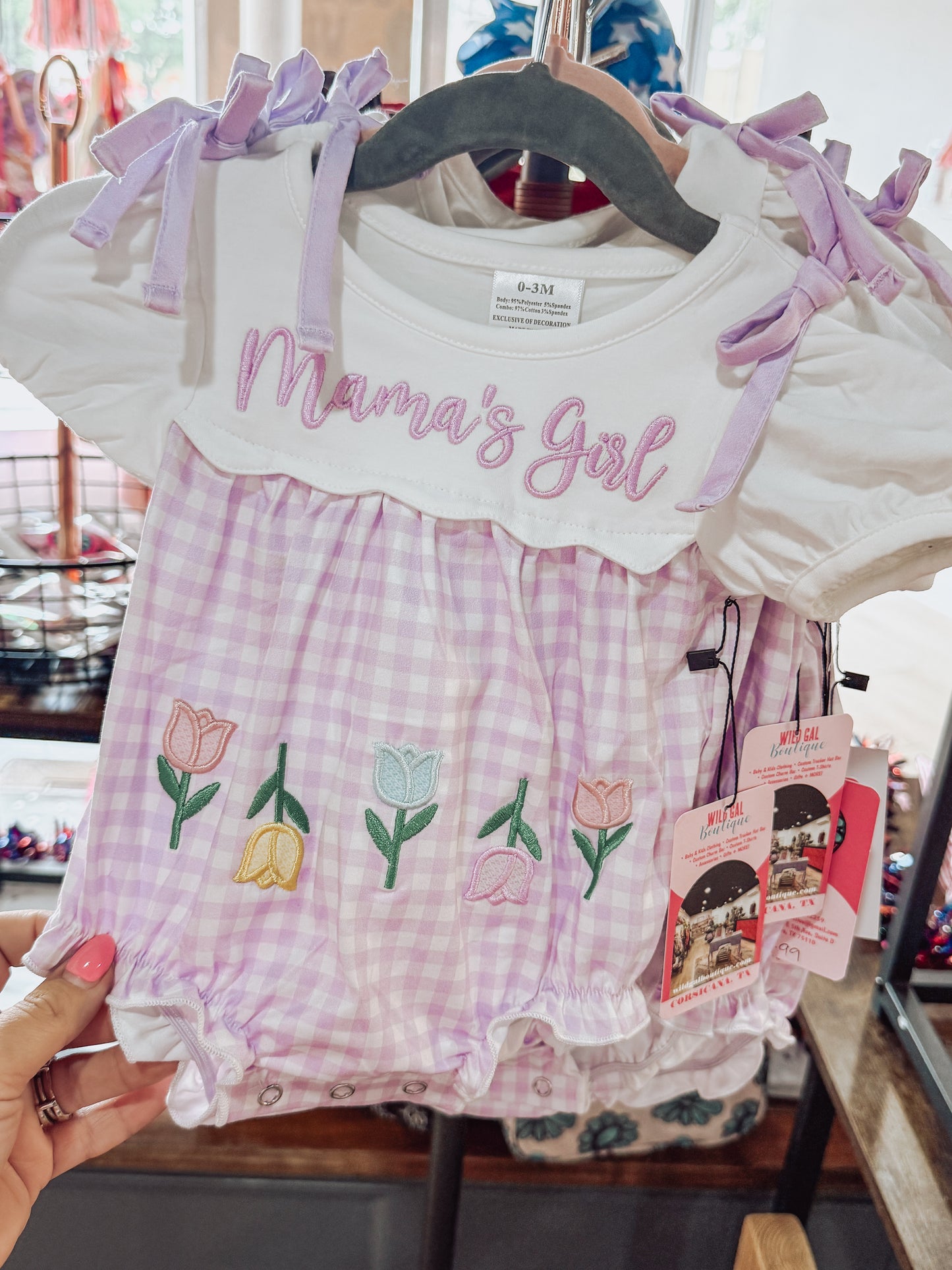 Mamas Girl Smock Bubble Onesie
