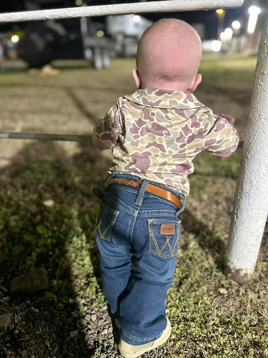 Boys Camo Button Down