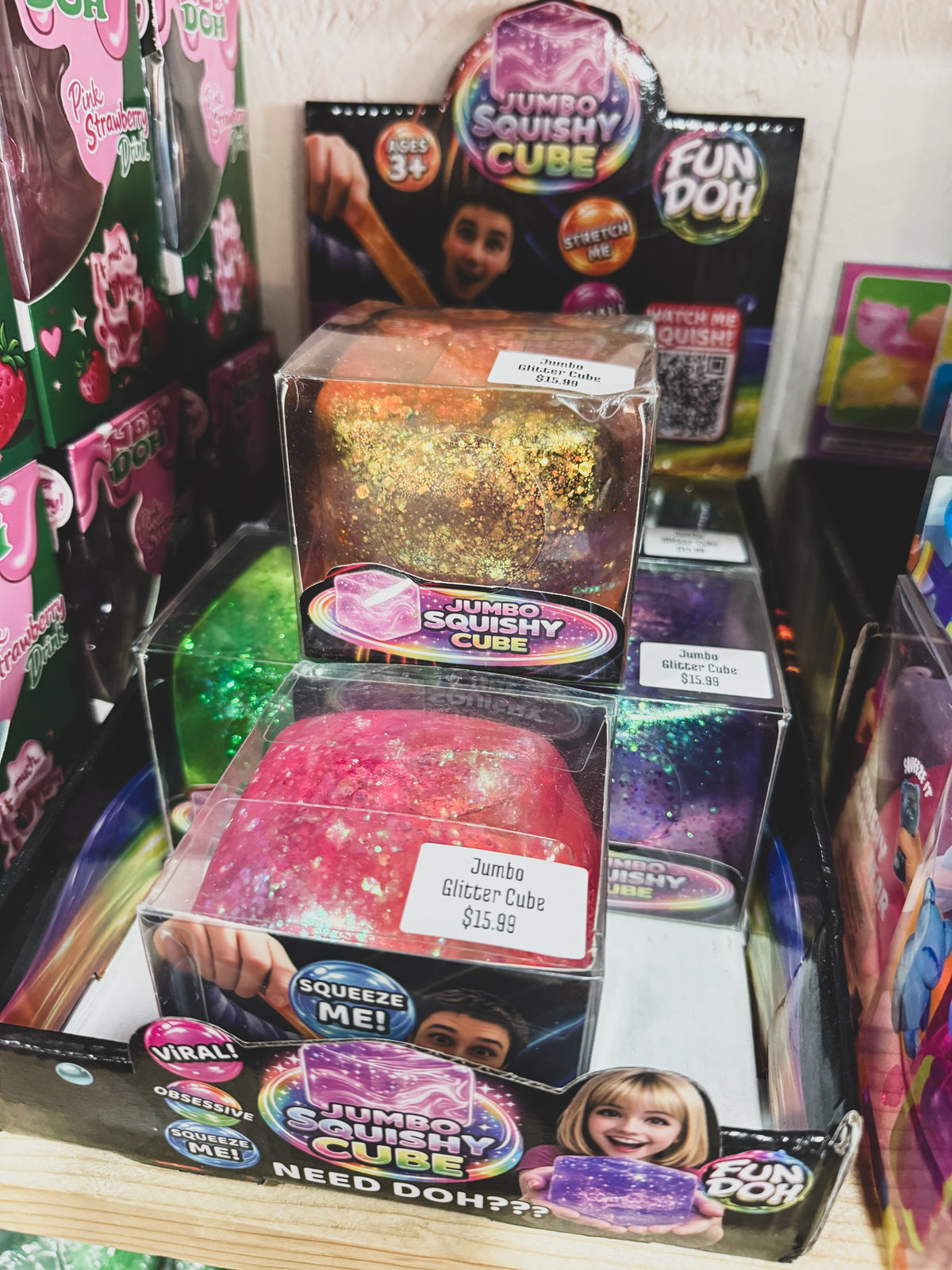Jumbo Glitter Cube Squishy