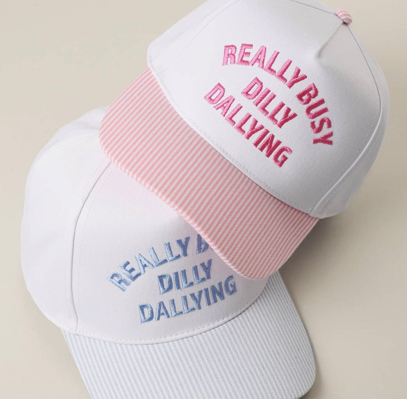 Dilly Dally Striped Trucker