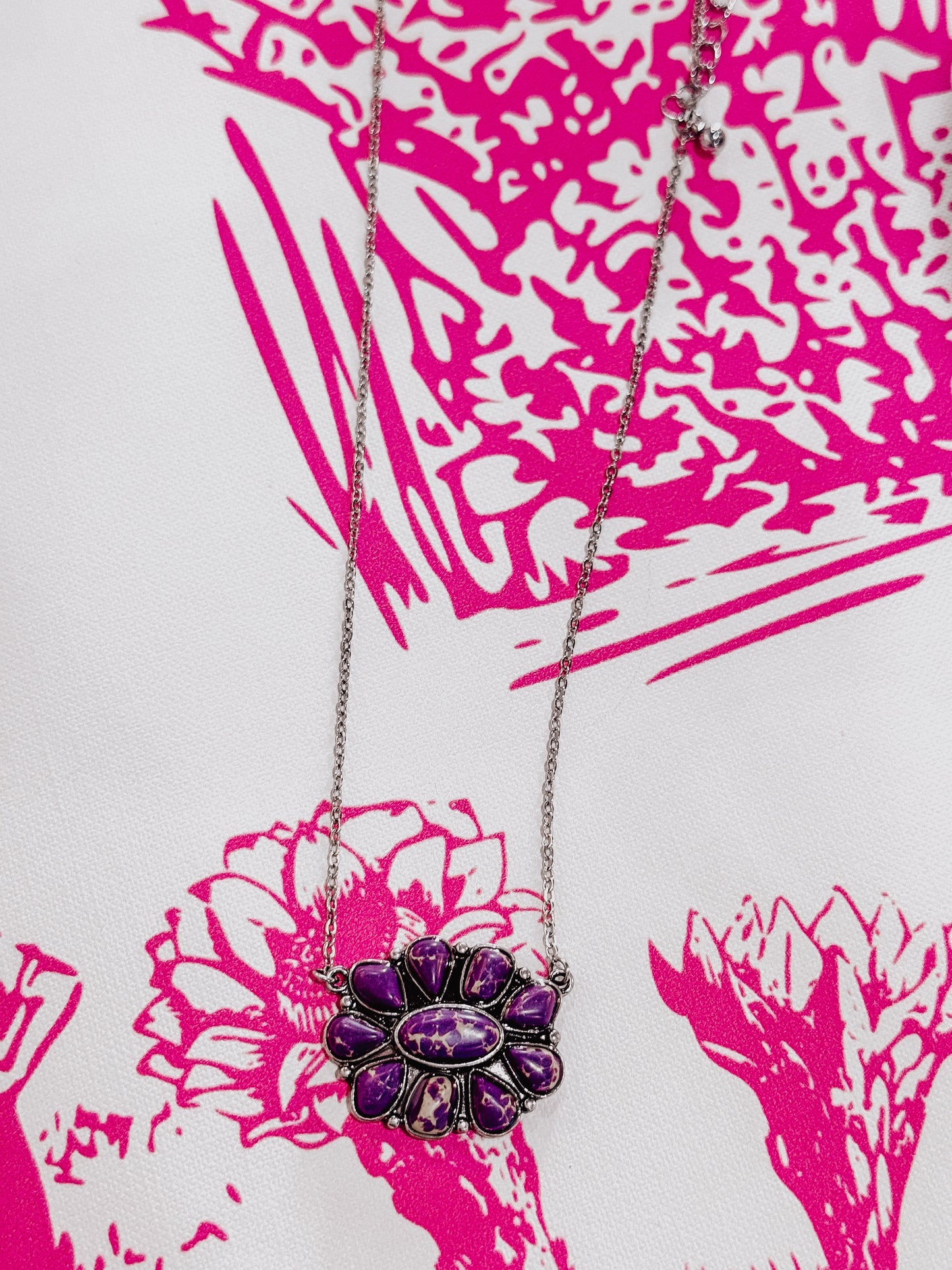 Desert Violet Cluster Necklace