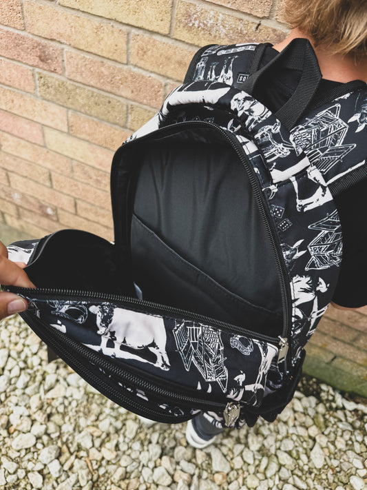 Black & White Vintage Western Backpack