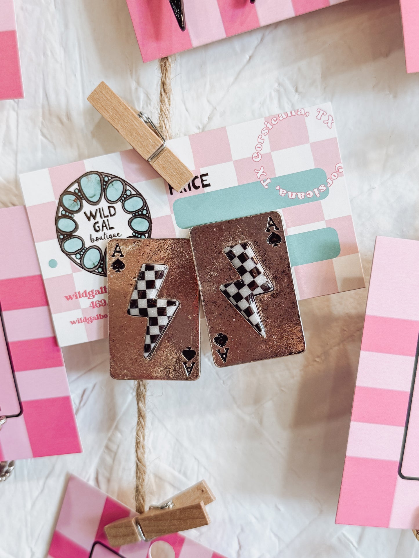 Checkered Ace Earrings