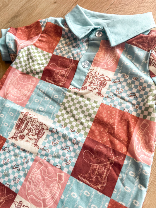 Western Check Romper