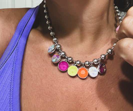 Neon Wildflower Statement Necklace