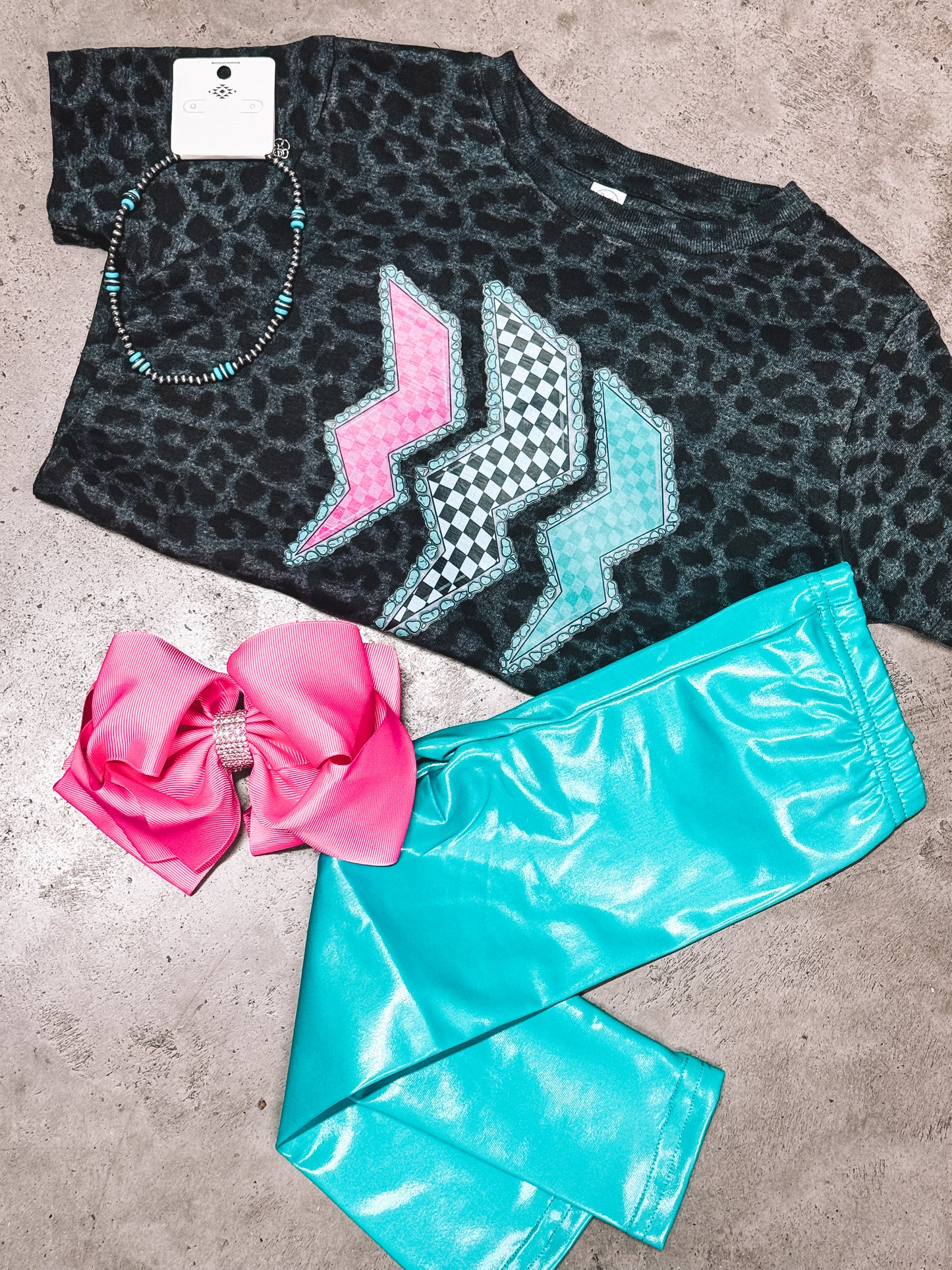 Turquoise Leather Leggings
