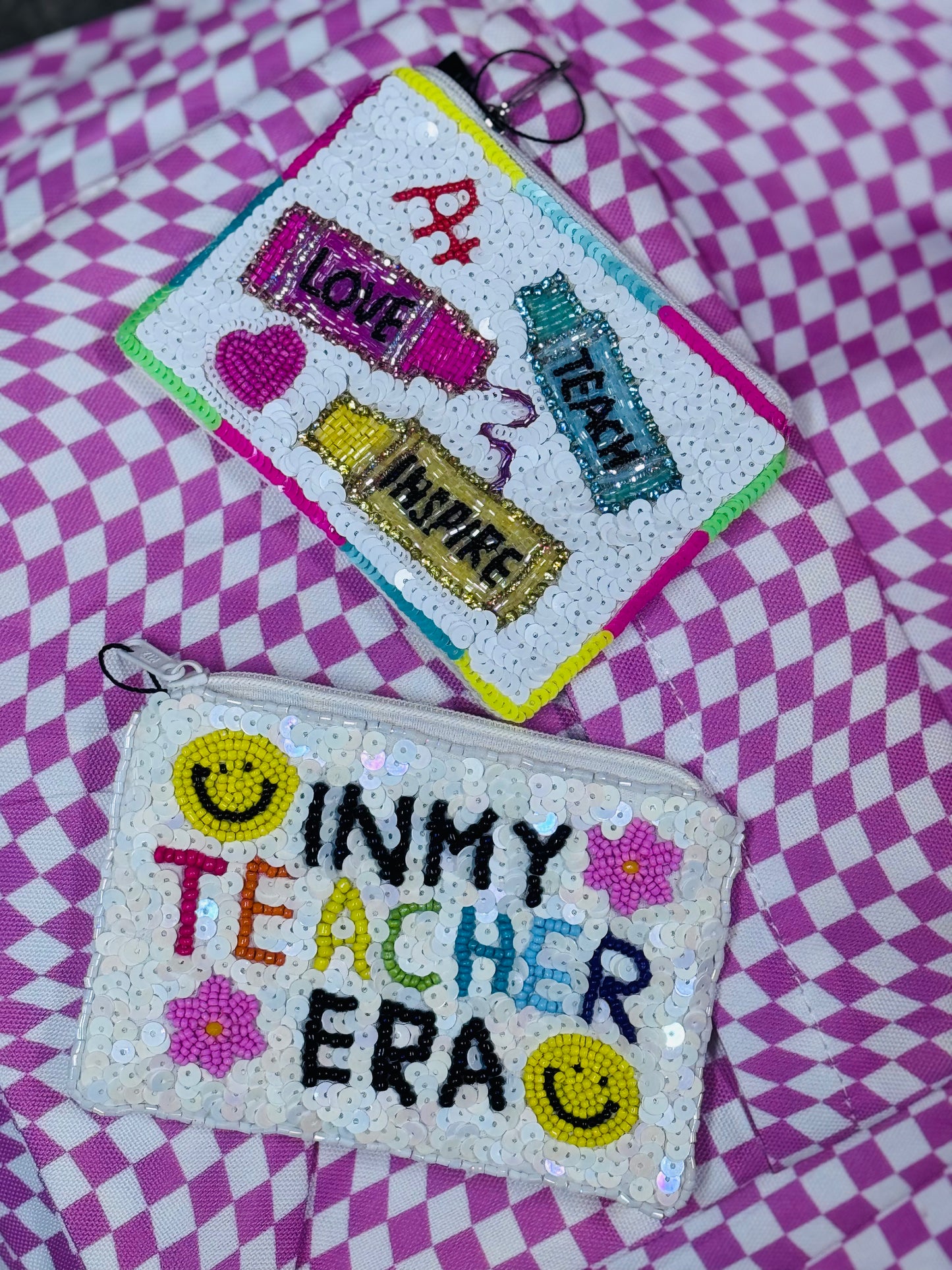 Teacher Beaded Coin Bags