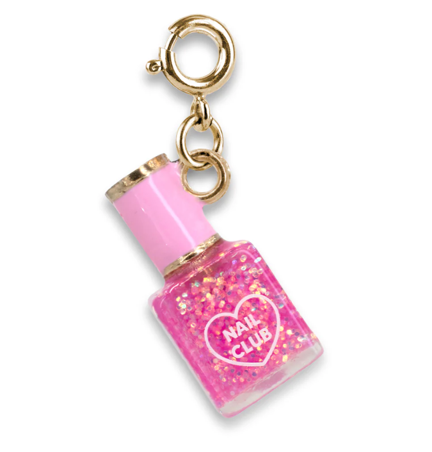 Gold Glitter Nail Polish Charm