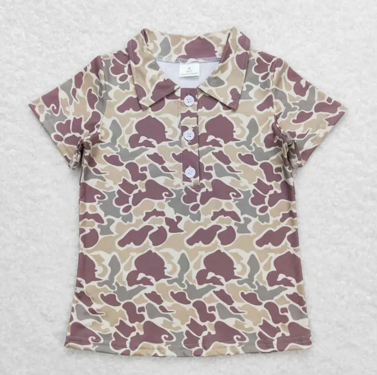 Boys Camo Button Down