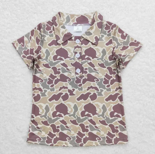 Boys Camo Button Down
