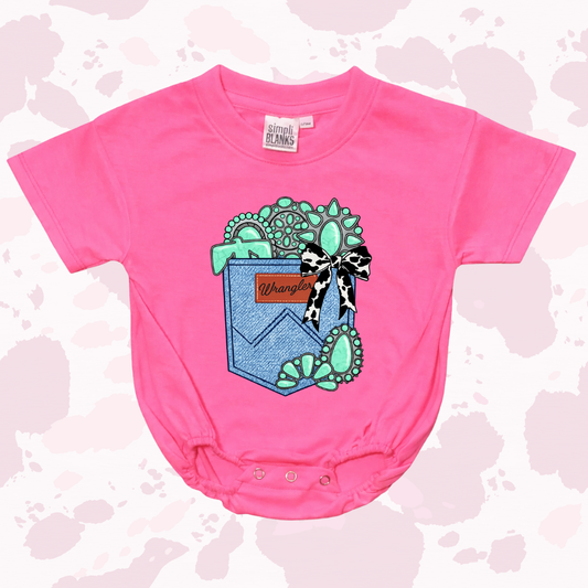 Western Pocket Bubble Onesie