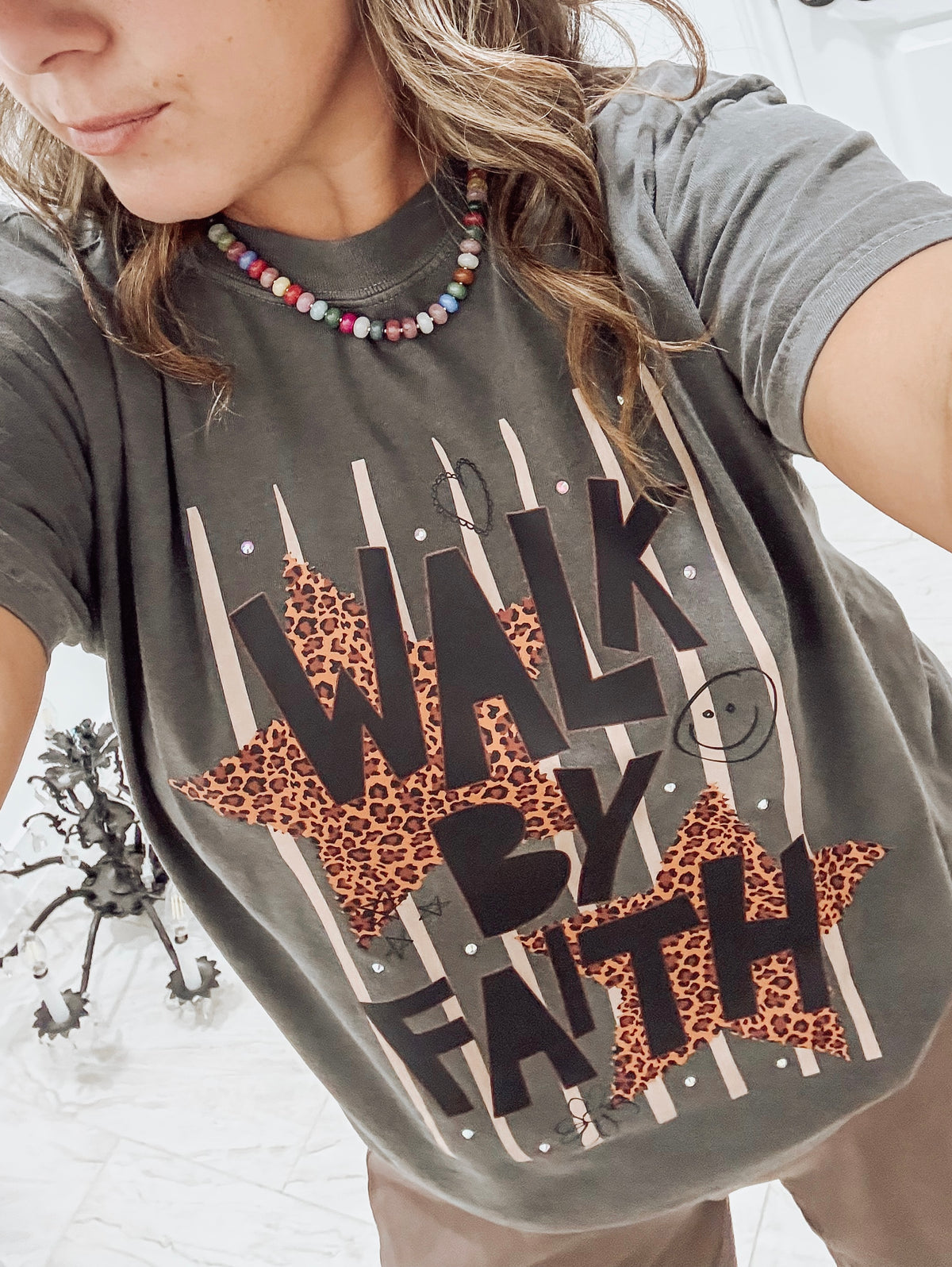 Walk By Faith Bling Tee