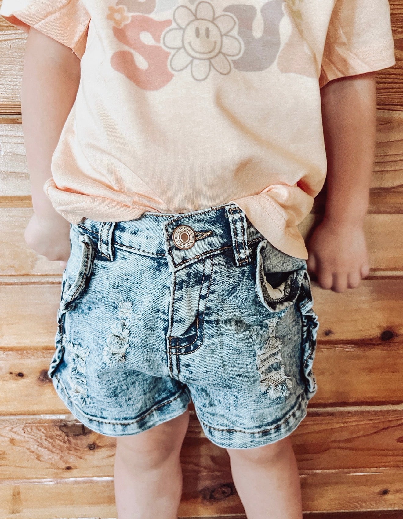 Acid Wash Denim Shorts