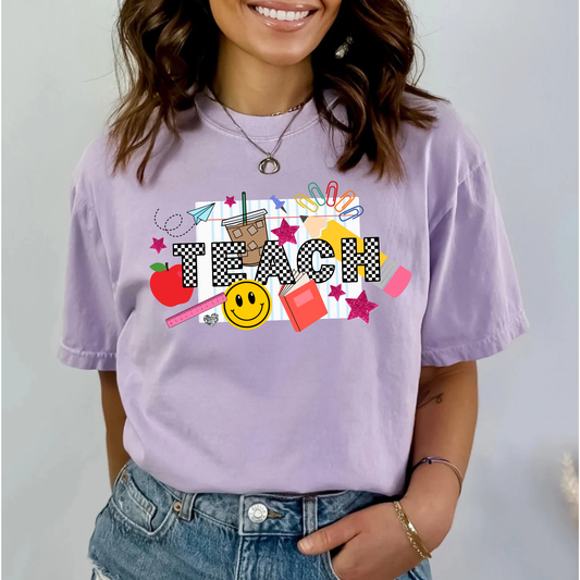 Purple Teacher Things Tee