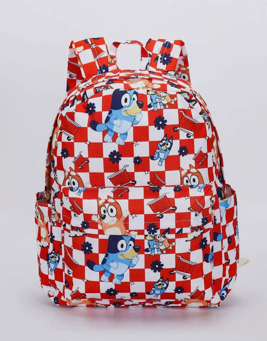 Blue Dog Checkered Backpack