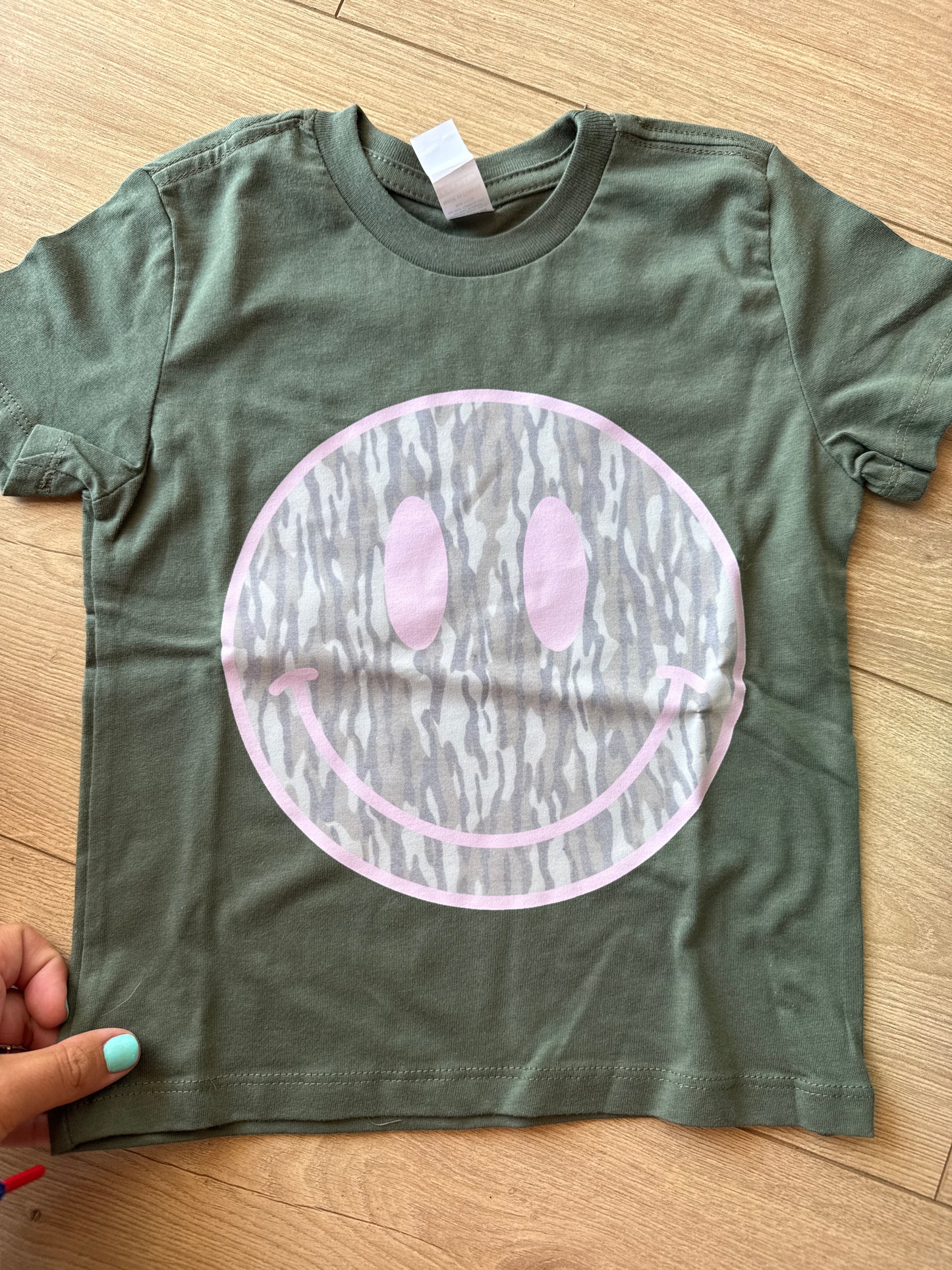Camo Smiley Girls Tee
