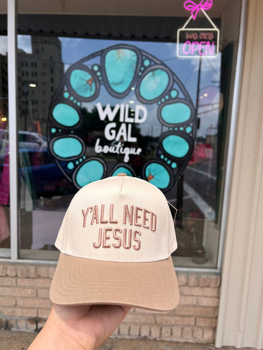 Y’all Need Jesus Embroidered Trucker