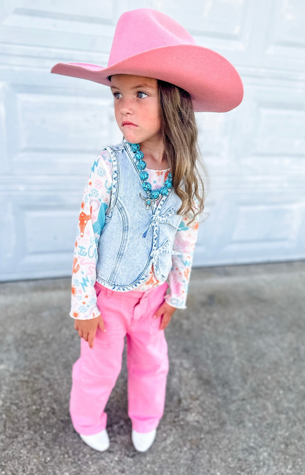 Pink Wide Leg Denim