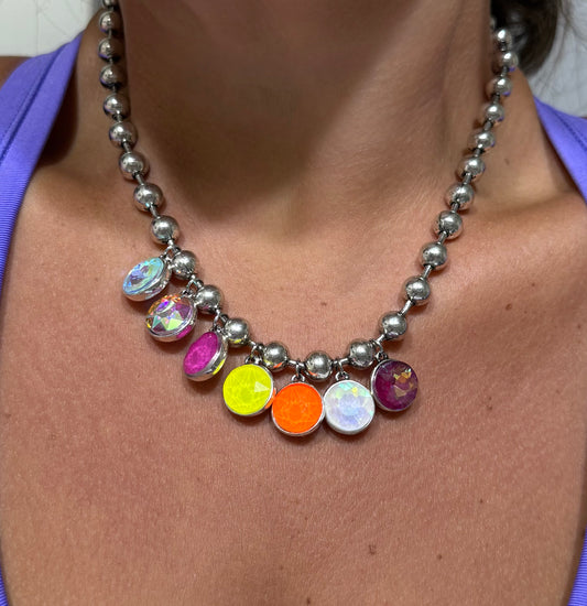 Neon Wildflower Statement Necklace