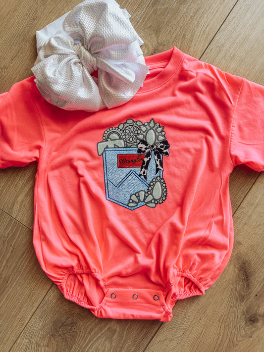 Western Pocket Bubble Onesie