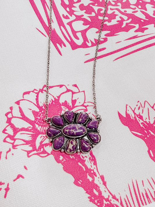 Desert Violet Cluster Necklace
