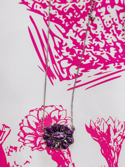 Desert Violet Cluster Necklace