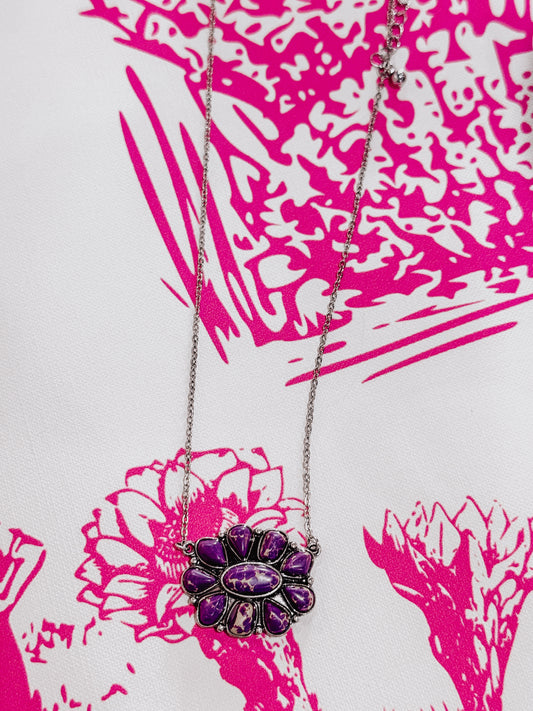 Desert Violet Cluster Necklace