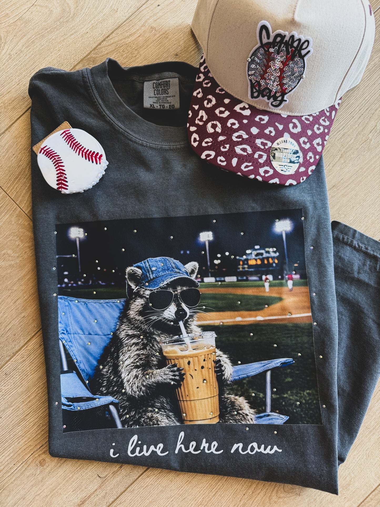 I Live Here Now Ballpark Tee