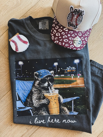 I Live Here Now Ballpark Tee