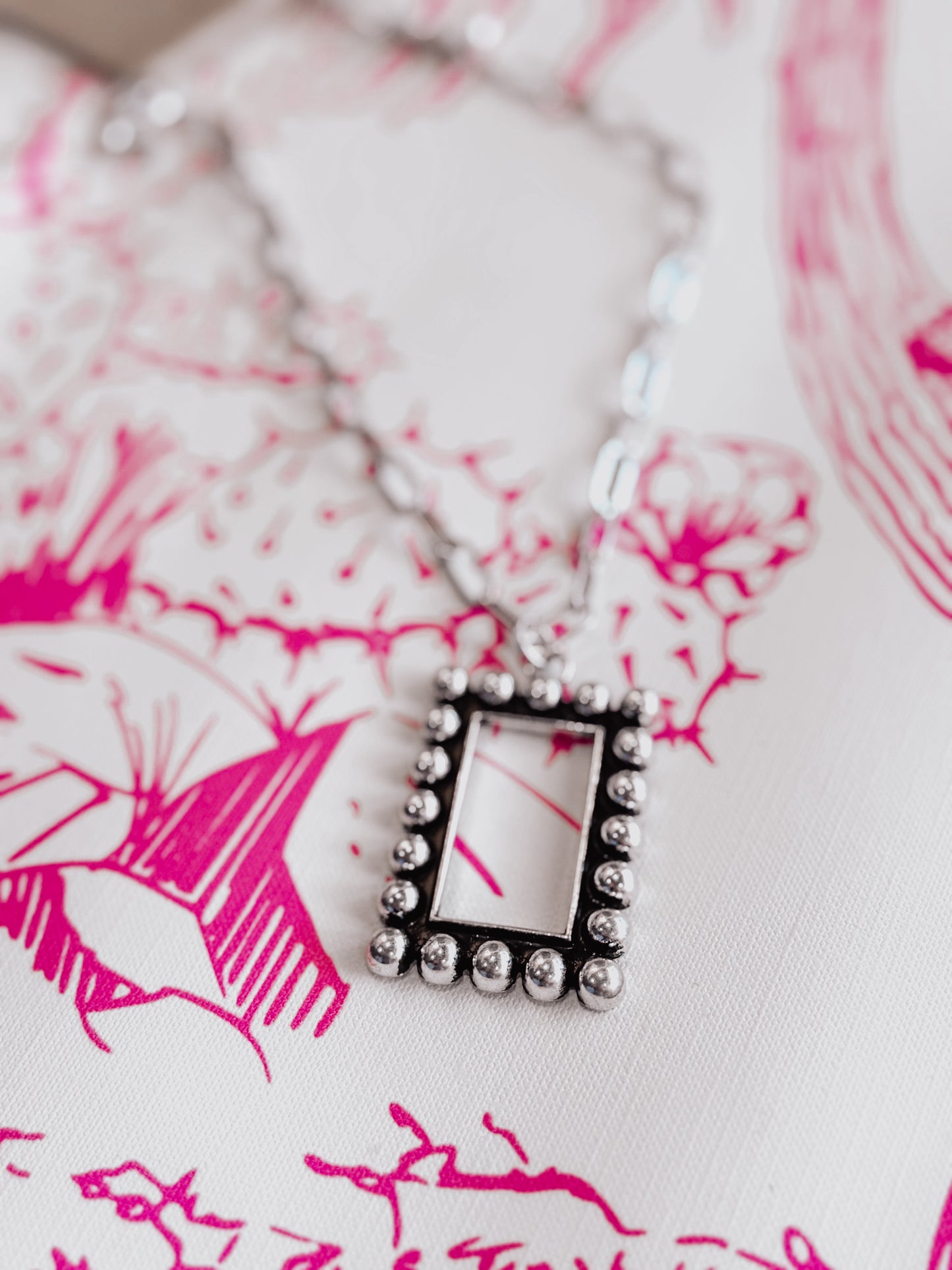 Silver Edge Pendant Necklace