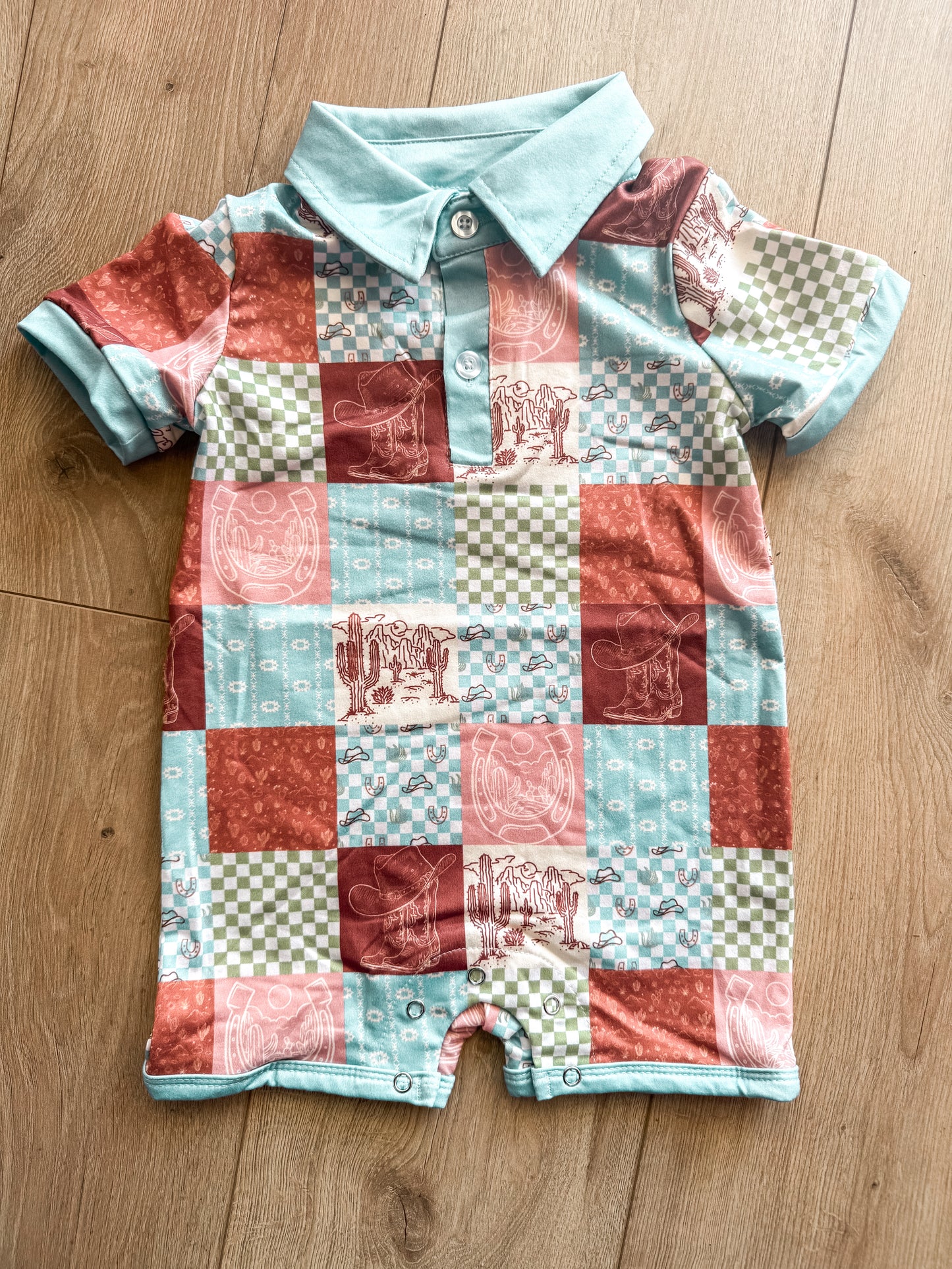 Western Check Romper