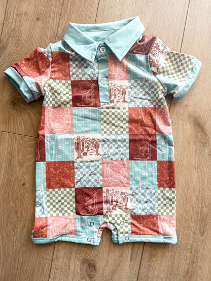 Western Check Romper