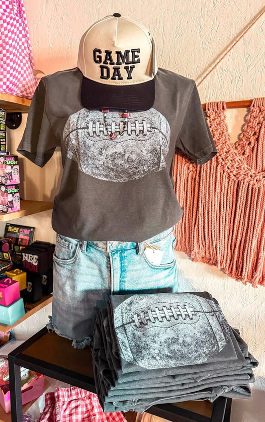 Distressed Football Tee