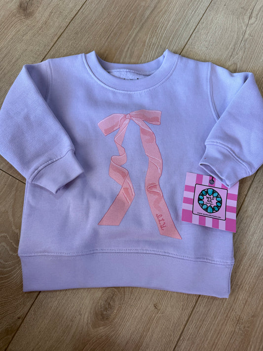 Purple Bow Sweatshirt