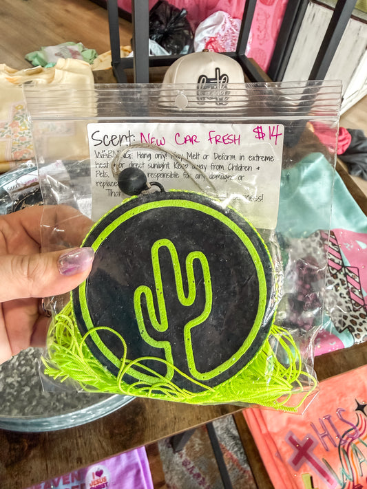 Neon Cactus Freshie - New Car Fresh