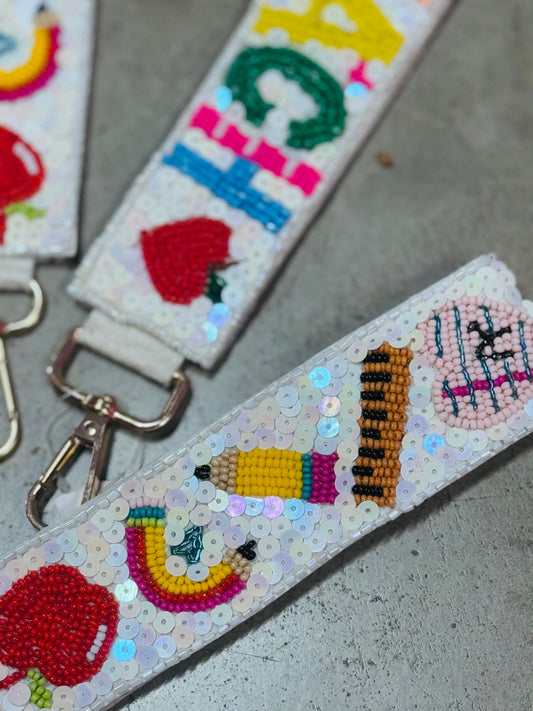 Beaded Teacher Wristlet