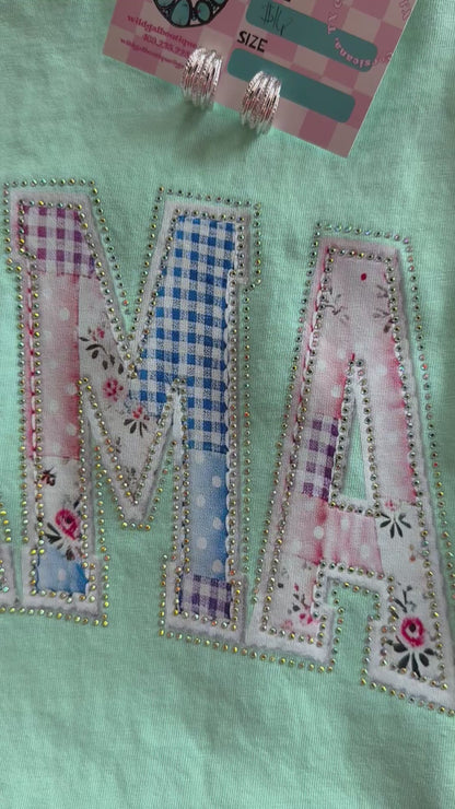 Mama Quilt Rhinestone Tee